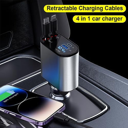 SwiftCharge 4-in-1 Retractable Car Charger