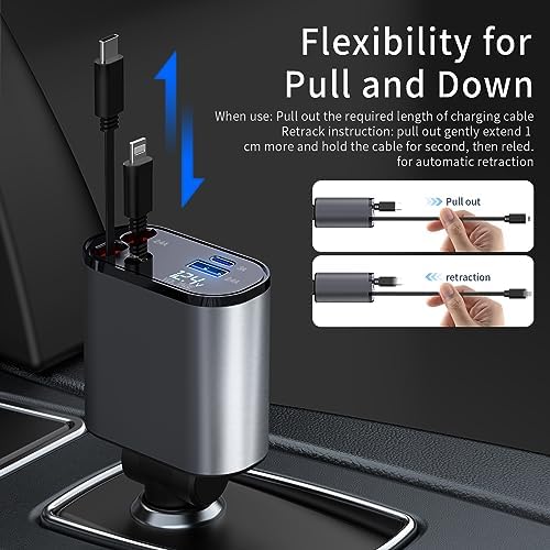 SwiftCharge 4-in-1 Retractable Car Charger